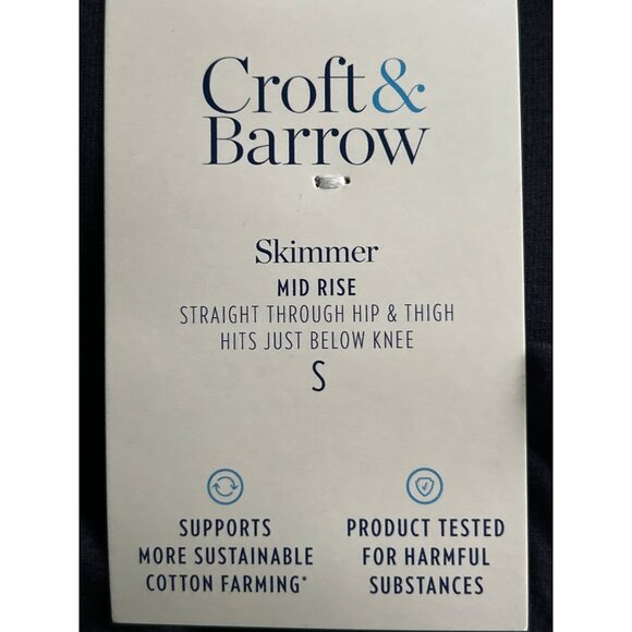 Croft & Barrow Navy Blue Skimmer Shorts S Mid Rise Straight Through Hip & Thigh - Picture 6 of 9